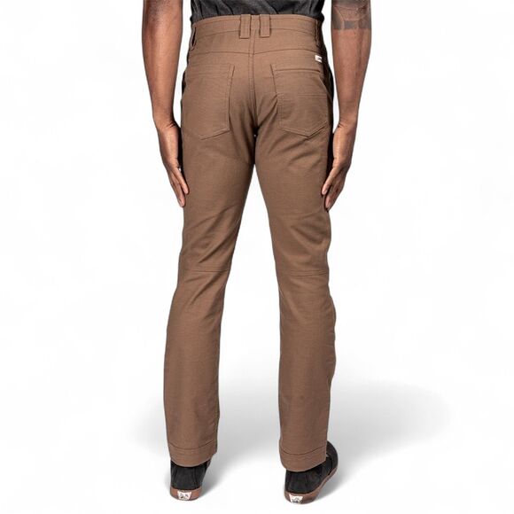 Livsn Men's Flex Organic Cotton Canvas Pant V2 Brown 38x32 - Picture 2 of 16